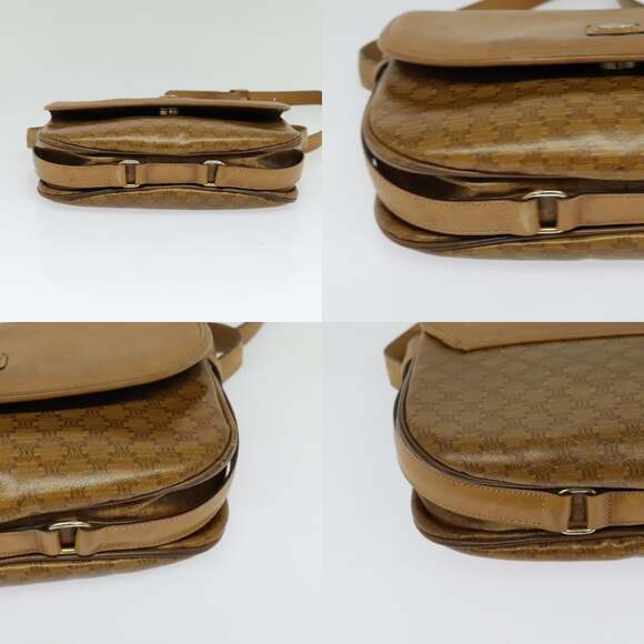 CELINE Macadam Canvas Shoulder Bag Brown Gold - Picture 10 of 13